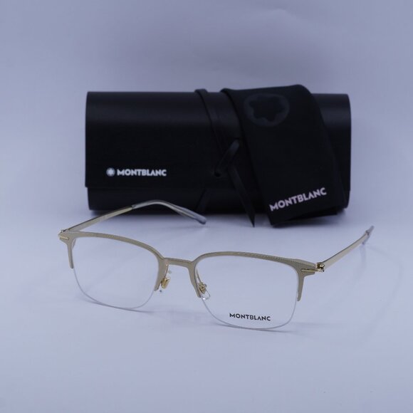 Montblanc MB0234OK 001 Square Eyeglasses 52mm – Gold - Picture 1 of 11